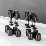 The Wine Glasses and Cups-JazzUpCo-Matte Black-8 Wine Glasses & 8 Cups-JAZZUPCO