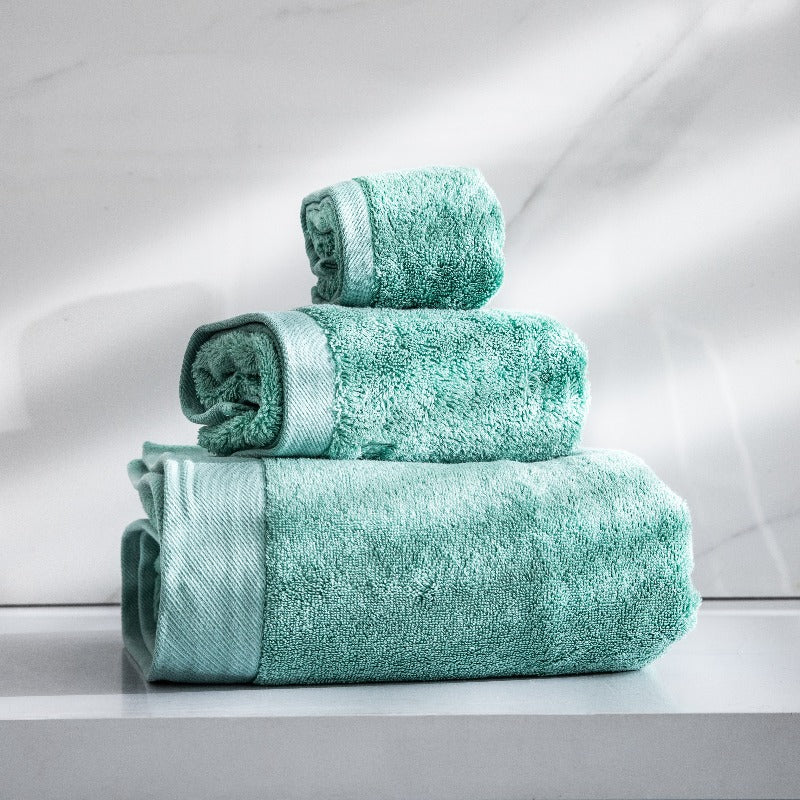 Luxury Hotel Collection Towel Set-JAZZUPCO-Green-1 Bath Towel & Hand Towel & Wash Cloth-JAZZUPCO