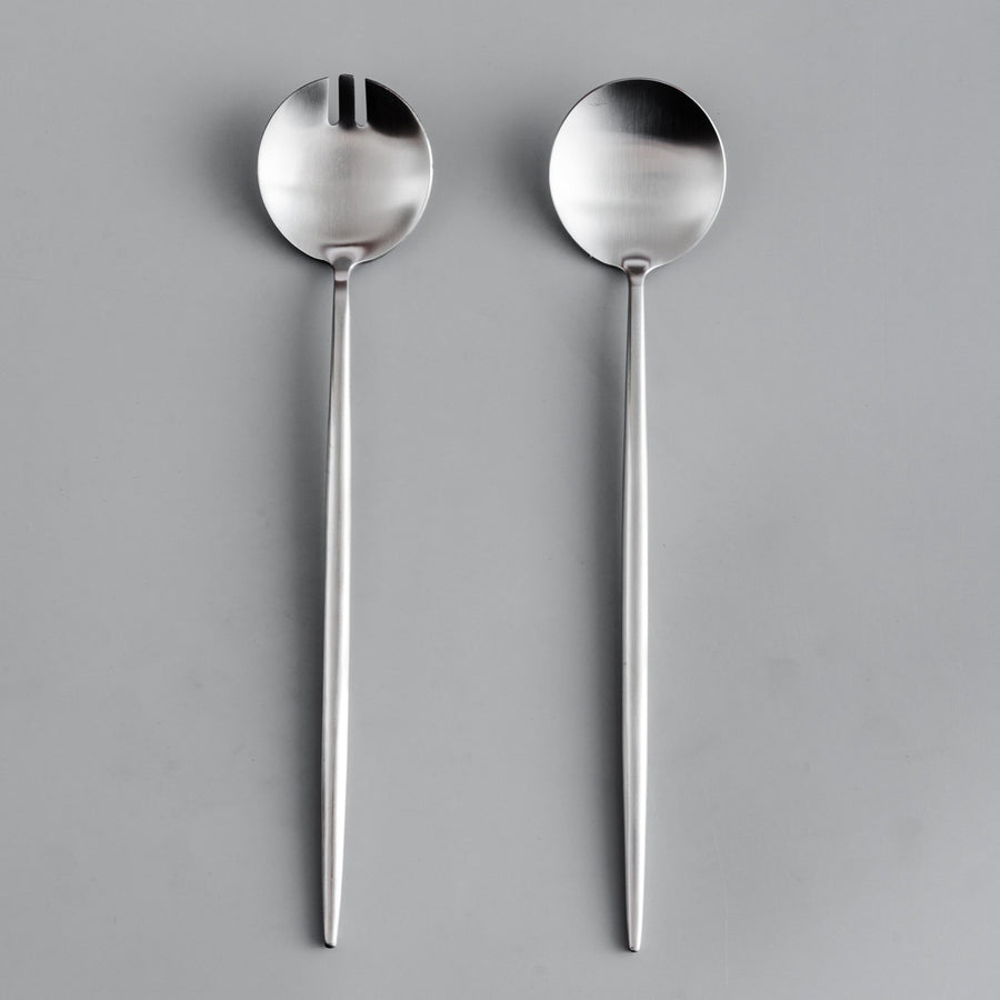 Gilded Serving Utensils & Salad Servers-JazzUpCo-Matte Silver-Salad Servers Only-JAZZUPCO