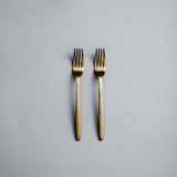 Ava Salad Servers & Individual Pieces-JAZZUPCO-Matte Gold-Salad Fork (2 Pieces)-JAZZUPCO