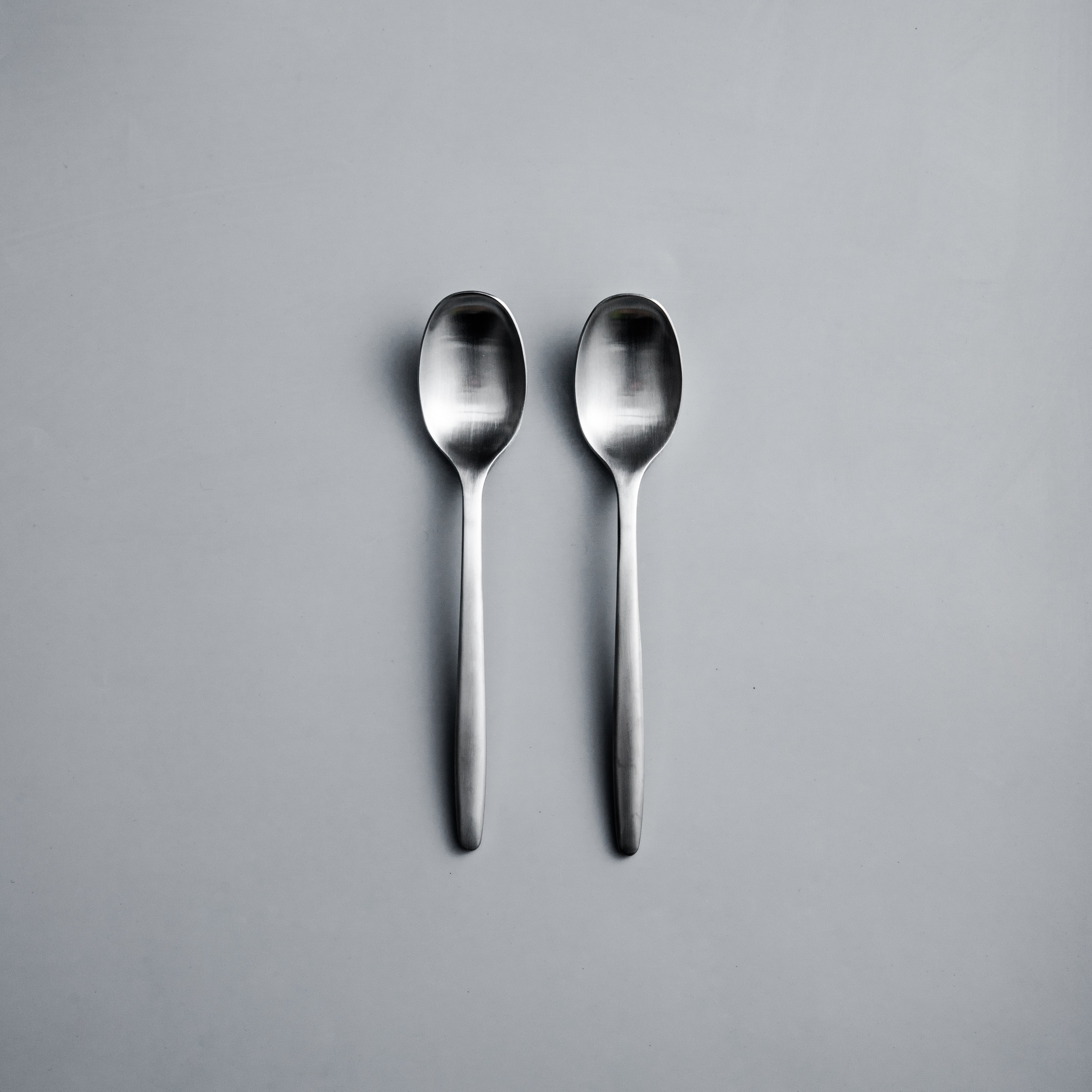 Ava Salad Servers & Individual Pieces-JAZZUPCO-Matte Silver-Dessert Spoon (2 Pieces)-JAZZUPCO