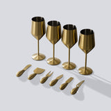 Wine Glasses & Cheese Knives Bundle-JazzUpCo-JAZZUPCO