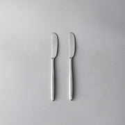 Ava Salad Servers, Serving Utensils & Individual Pieces-JAZZUPCO-Matte Silver-Butter Knife (2 Pieces)-JAZZUPCO