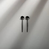 Minimalist/ French Flatware Salad Servers, Serving Utensils & Individual Pieces-JAZZUPCO-Matte Black-Teaspoon (2 Pieces)-JAZZUPCO