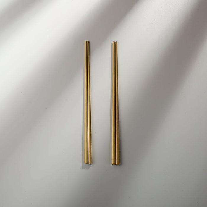 Matching Pieces-JAZZUPCO-Matte Gold-Chopsticks (2 Pairs)-JAZZUPCO