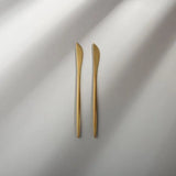 Minimalist/ French Flatware Salad Servers, Serving Utensils & Individual Pieces-JAZZUPCO-Matte Gold-Dessert Knife (2 Pieces)-JAZZUPCO