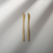Minimalist/ French Flatware Salad Servers, Serving Utensils & Individual Pieces-JAZZUPCO-Matte Gold-Dessert Knife (2 Pieces)-JAZZUPCO