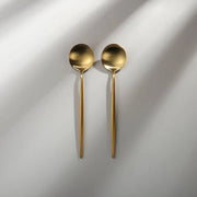 Minimalist/ French Flatware Salad Servers, Serving Utensils & Individual Pieces-JAZZUPCO-Matte Gold-Dinner Spoon (2 Pieces)-JAZZUPCO