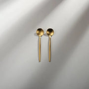 Minimalist/ French Flatware Salad Servers, Serving Utensils & Individual Pieces-JAZZUPCO-Matte Gold-Teaspoon (2 Pieces)-JAZZUPCO