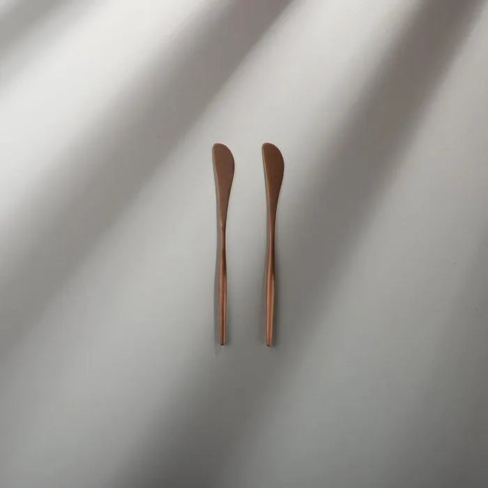 Minimalist/ French Flatware Salad Servers, Serving Utensils & Individual Pieces-JAZZUPCO-Matte Rose Gold-Butter Knife (2 Pieces)-JAZZUPCO