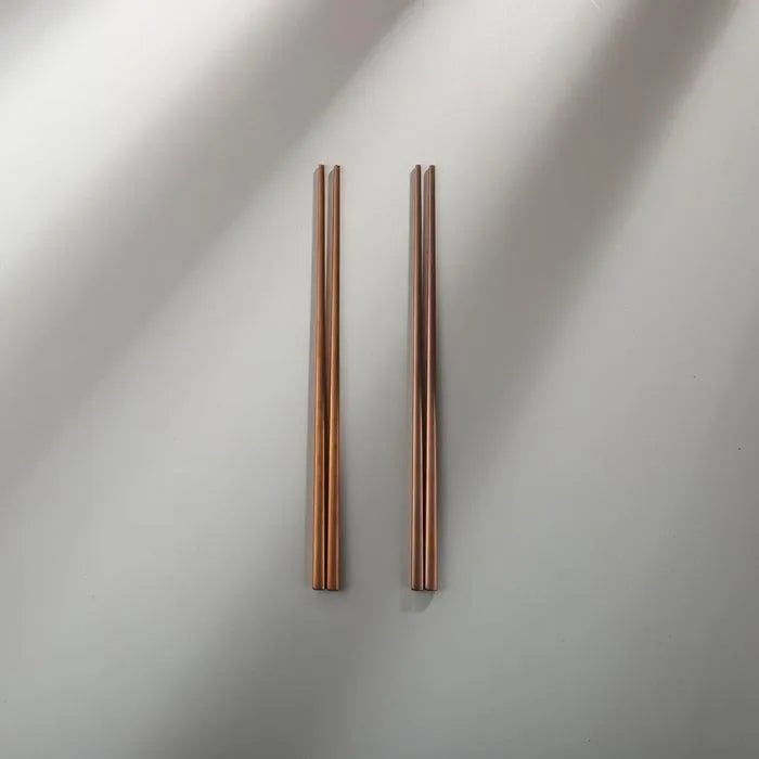 Minimalist/ French Flatware Salad Servers, Serving Utensils & Individual Pieces-JAZZUPCO-Matte Rose Gold-Chopsticks (2 Pairs)-JAZZUPCO