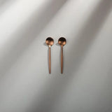 Minimalist/ French Flatware Salad Servers, Serving Utensils & Individual Pieces-JAZZUPCO-Matte Rose Gold-Teaspoon (2 Pieces)-JAZZUPCO