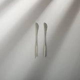 Minimalist/ French Flatware Salad Servers, Serving Utensils & Individual Pieces-JAZZUPCO-Matte Silver-Butter Knife (2 Pieces)-JAZZUPCO