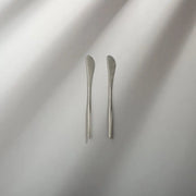 Minimalist/ French Flatware Salad Servers, Serving Utensils & Individual Pieces-JAZZUPCO-Matte Silver-Butter Knife (2 Pieces)-JAZZUPCO