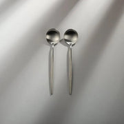 Minimalist/ French Flatware Salad Servers, Serving Utensils & Individual Pieces-JAZZUPCO-Matte Silver-Dinner Spoon (2 Pieces)-JAZZUPCO