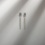 Minimalist/ French Flatware Salad Servers, Serving Utensils & Individual Pieces-JAZZUPCO-Matte Silver-Fruit Fork (2 Pieces)-JAZZUPCO