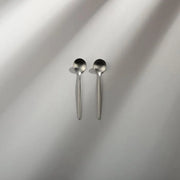 Minimalist/ French Flatware Salad Servers, Serving Utensils & Individual Pieces-JAZZUPCO-Matte Silver-Teaspoon (2 Pieces)-JAZZUPCO