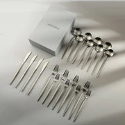 Minimalist/ French Flatware-jazzupco-Matte Silver-4 Person Set (20 Pieces)-JAZZUPCO