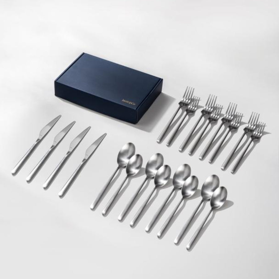 Haelynn Flatware 2.0-Flatware-JazzUpCo-Matte Silver-4 Person Set (20 Pieces)-JAZZUPCO