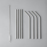 Minimalist Straw Set-JAZZUPCO-Matte Silver-Straw Set (9 Pieces)-JAZZUPCO