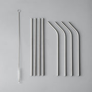 Minimalist Straw Set-JAZZUPCO-Matte Silver-Straw Set (9 Pieces)-JAZZUPCO