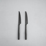 Minimalist/ French Flatware Salad Servers, Serving Utensils & Individual Pieces-JAZZUPCO-Matte Black-Steak Knife (2 pieces)-JAZZUPCO