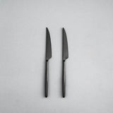 Minimalist/ French Flatware Salad Servers, Serving Utensils & Individual Pieces-JAZZUPCO-Matte Black-Steak Knife (2 pieces)-JAZZUPCO