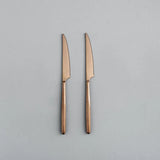 Minimalist/ French Flatware Salad Servers, Serving Utensils & Individual Pieces-JAZZUPCO-Matte Rose Gold-Steak Knife (2 pieces)-JAZZUPCO