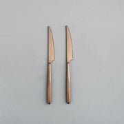 Minimalist/ French Flatware Salad Servers, Serving Utensils & Individual Pieces-JAZZUPCO-Matte Rose Gold-Steak Knife (2 pieces)-JAZZUPCO