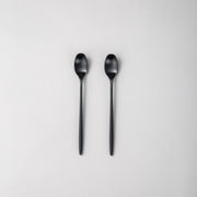 Ava Salad Servers, Serving Utensils & Individual Pieces-JAZZUPCO-Matte Black-Long Drink Spoon (2 Pieces)-JAZZUPCO