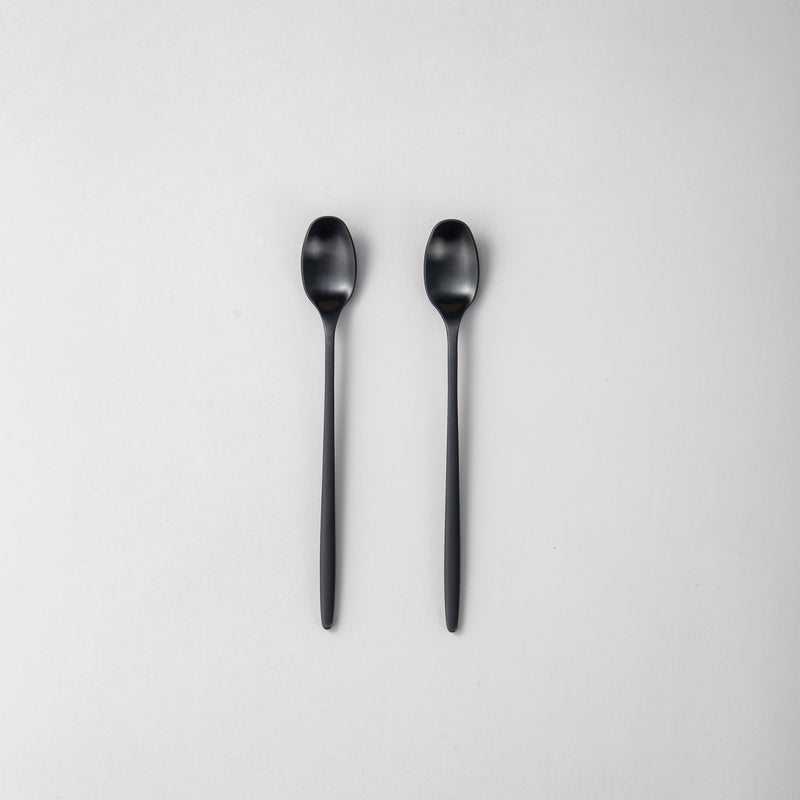 Matching Pieces-JAZZUPCO-Matte Black-Long Drink Spoon (2 Pieces)-JAZZUPCO