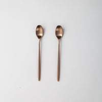 Matching Pieces-JAZZUPCO-Matte Rose Gold-Long Drink Spoon (2 Pieces)-JAZZUPCO