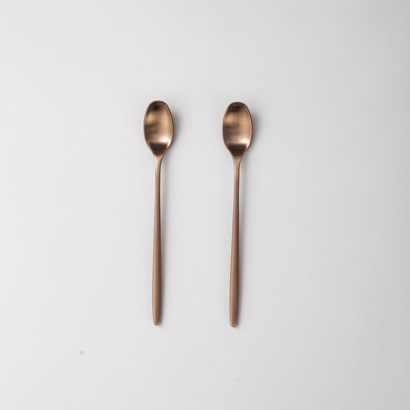 Matching Pieces-JAZZUPCO-Matte Rose Gold-Long Drink Spoon (2 Pieces)-JAZZUPCO
