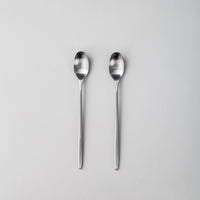 Matching Pieces-JAZZUPCO-Matte Silver-Long Drink Spoon (2 Pieces)-JAZZUPCO