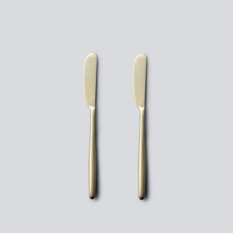 Individual & Matching Pieces-JAZZUPCO-Matte Champagne Gold-Butter Knife (2 Pieces)-JAZZUPCO