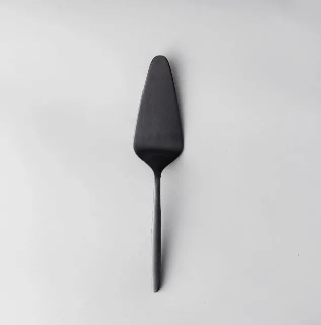 Minimalist/ French Flatware Salad Servers, Serving Utensils & Individual Pieces-JAZZUPCO-Matte Black-Cake Knife-JAZZUPCO-53379644621099