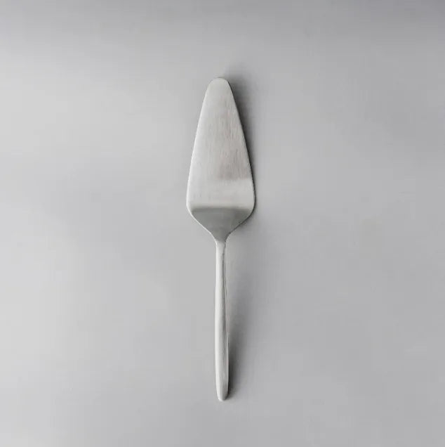 Minimalist/ French Flatware Salad Servers, Serving Utensils & Individual Pieces-JAZZUPCO-Matte Silver-Cake Knife-JAZZUPCO-53379644752171