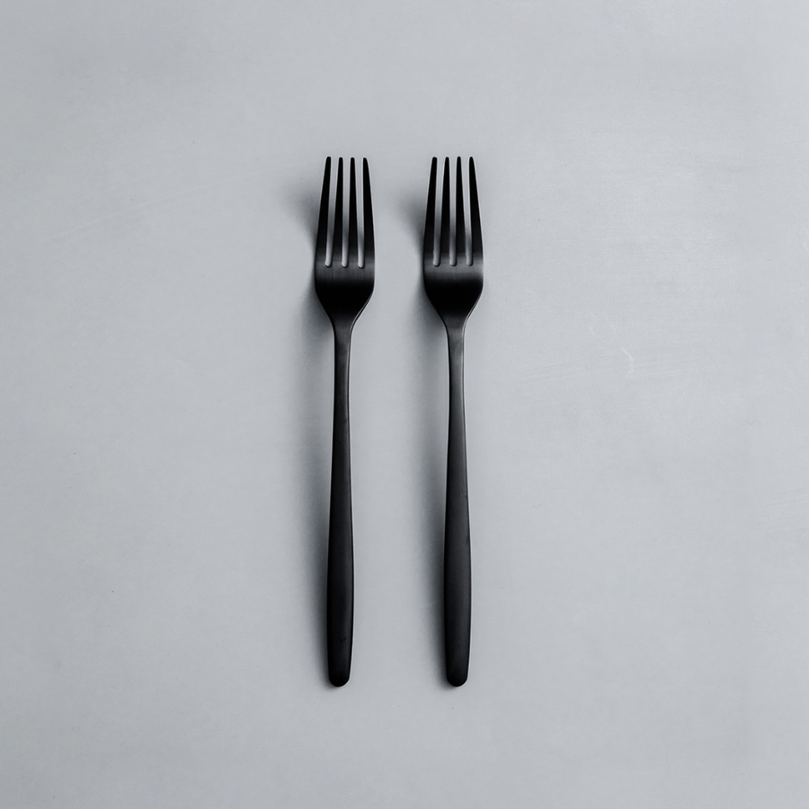 Ava Salad Servers, Serving Utensils & Individual Pieces-JAZZUPCO-Matte Black-Dinner Fork (2 Pieces)-JAZZUPCO