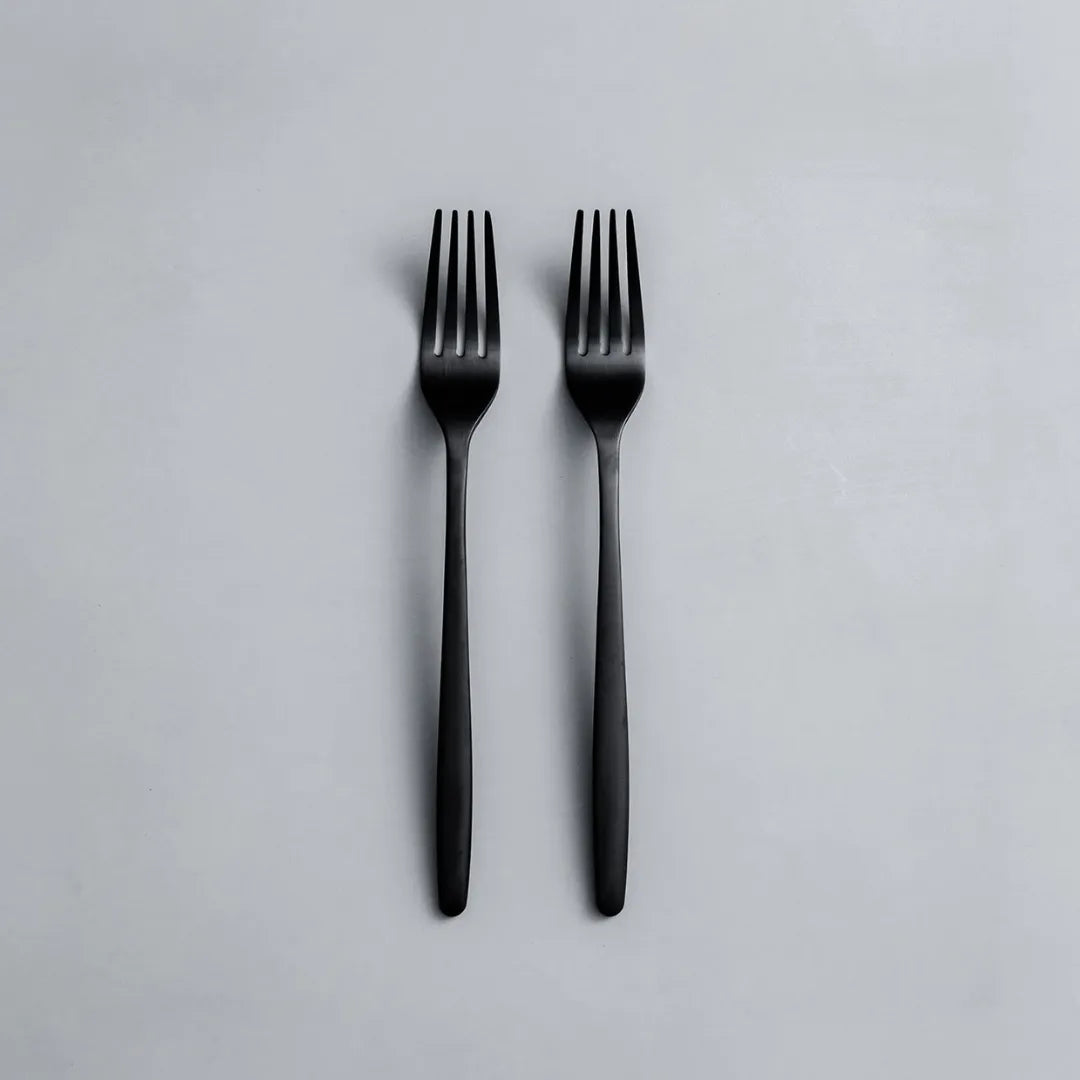 Individual Pieces-JAZZUPCO-Matte Black-Ava-Dinner Fork (2 Pieces)-JAZZUPCO