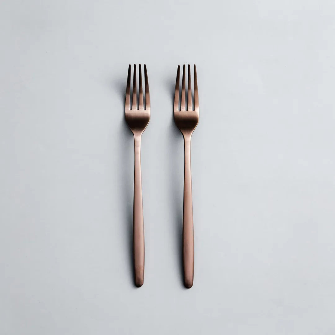 Individual Pieces-JAZZUPCO-Matte Rose Gold-Ava-Dinner Fork (2 Pieces)-JAZZUPCO