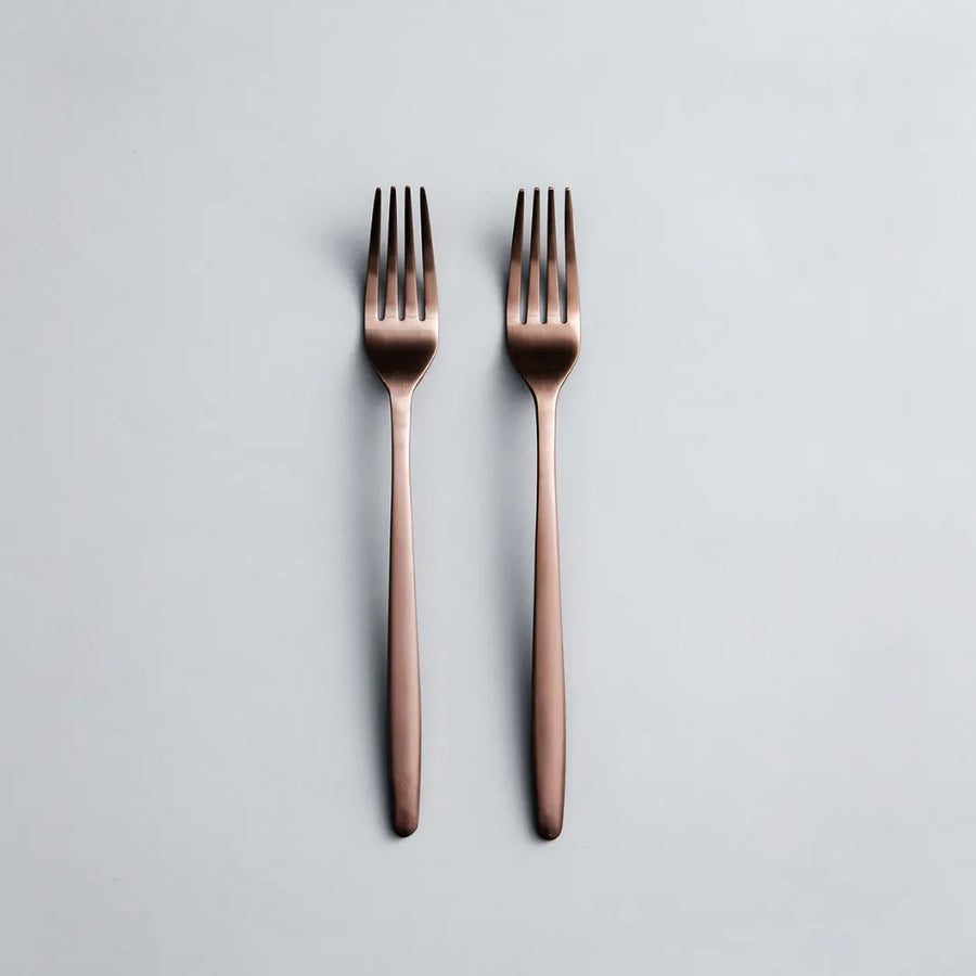 Individual Pieces-JAZZUPCO-Matte Rose Gold-Ava-Dinner Fork (2 Pieces)-JAZZUPCO