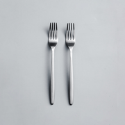 Ava Salad Servers, Serving Utensils & Individual Pieces-JAZZUPCO-Matte Silver-Dinner Fork (2 Pieces)-JAZZUPCO
