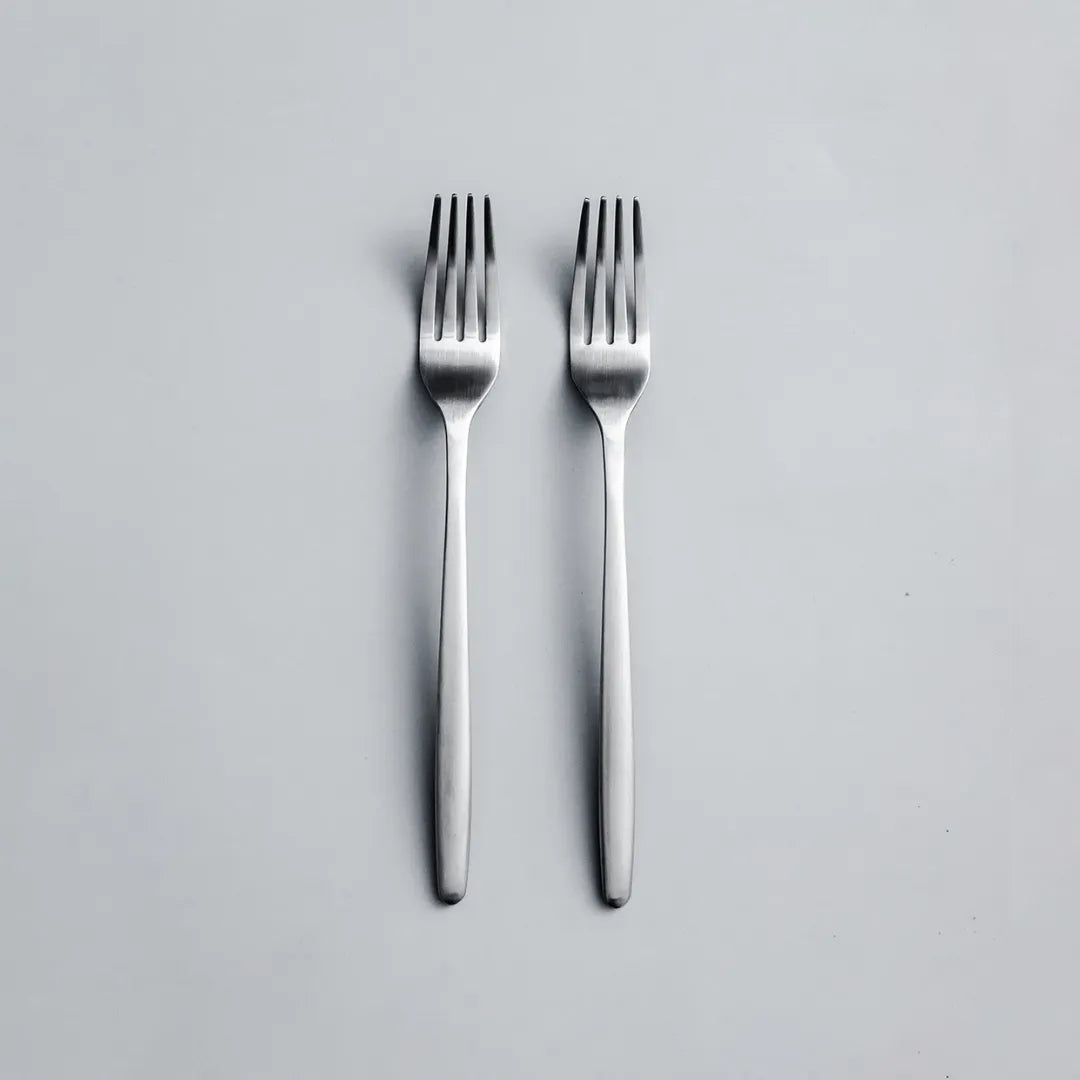 Individual Pieces-JAZZUPCO-Matte Silver-Ava-Dinner Fork (2 Pieces)-JAZZUPCO