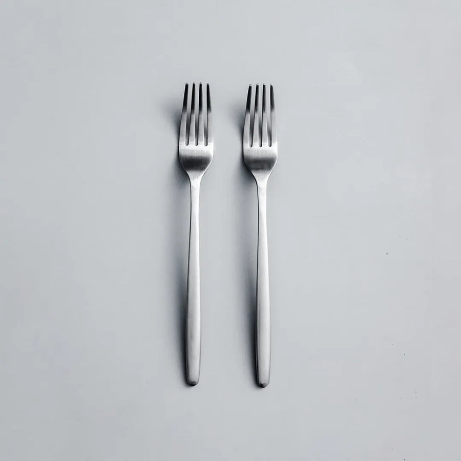 Individual Pieces-JAZZUPCO-Matte Silver-Ava-Dinner Fork (2 Pieces)-JAZZUPCO
