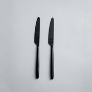Ava Salad Servers, Serving Utensils & Individual Pieces-JAZZUPCO-Matte Black-Dinner Knife (2 Pieces)-JAZZUPCO
