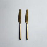 Individual Pieces-JAZZUPCO-Matte Gold-Ava-Dinner Knife (2 Pieces)-JAZZUPCO