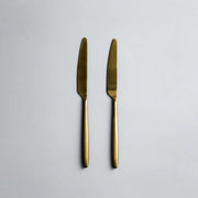 Individual Pieces-JAZZUPCO-Matte Gold-Ava-Dinner Knife (2 Pieces)-JAZZUPCO
