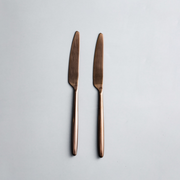 Ava Salad Servers, Serving Utensils & Individual Pieces-JAZZUPCO-Matte Rose Gold-Dinner Knife (2 Pieces)-JAZZUPCO