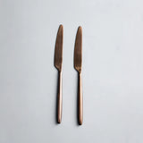 Individual Pieces-JAZZUPCO-Matte Rose Gold-Ava-Dinner Knife (2 Pieces)-JAZZUPCO