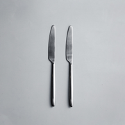Ava Salad Servers, Serving Utensils & Individual Pieces-JAZZUPCO-Matte Silver-Dinner Knife (2 Pieces)-JAZZUPCO